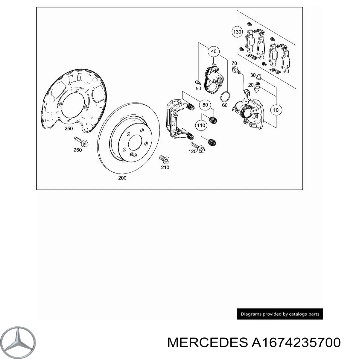A1674235700 Mercedes Супорт гальмівний задній лівий