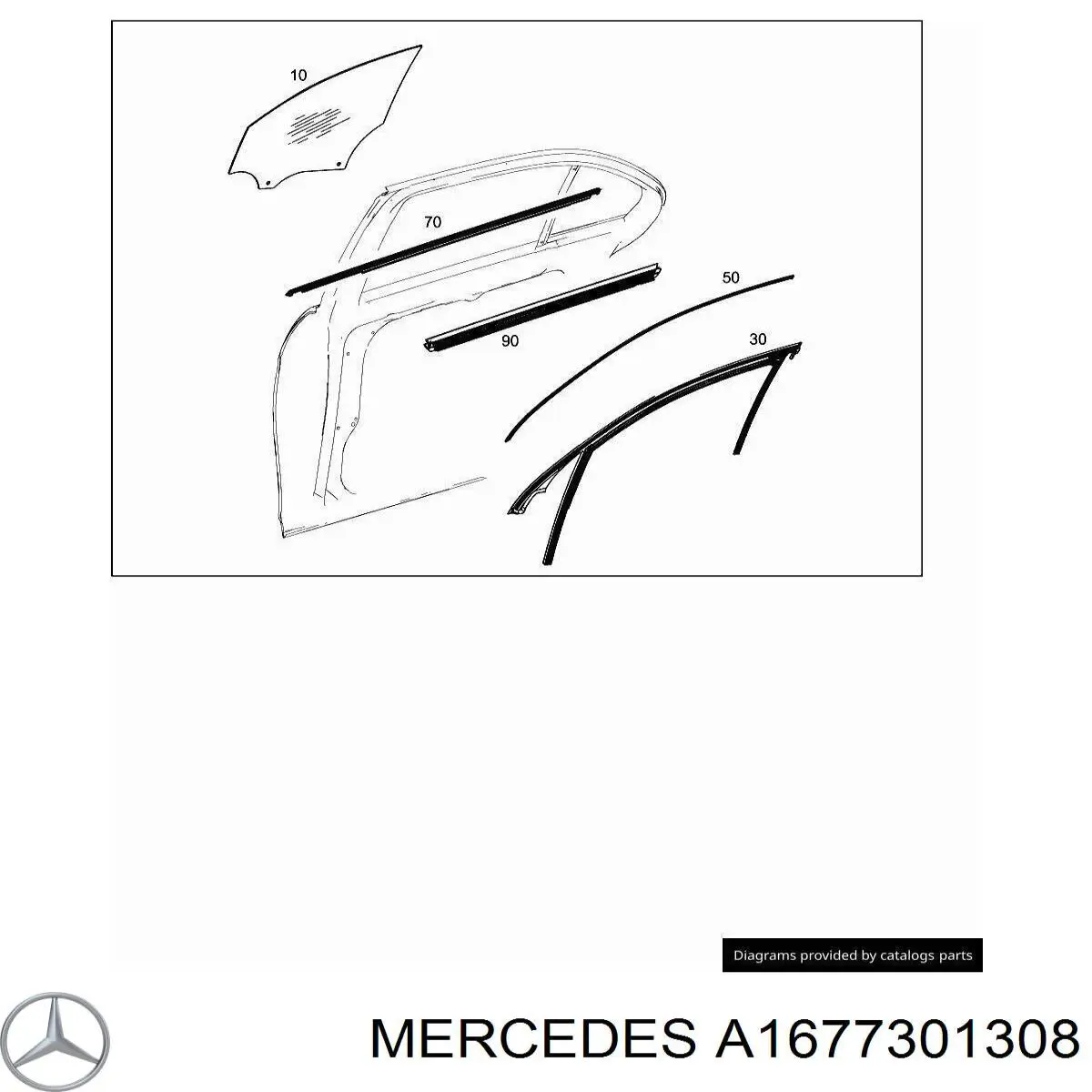 A1677301308 Mercedes Куточок задніх лівих дверей