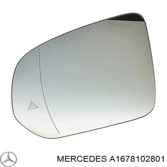Дзеркальний елемент правого дзеркала заднього виду Mercedes A1678102801 ціна, від 210.10 USD