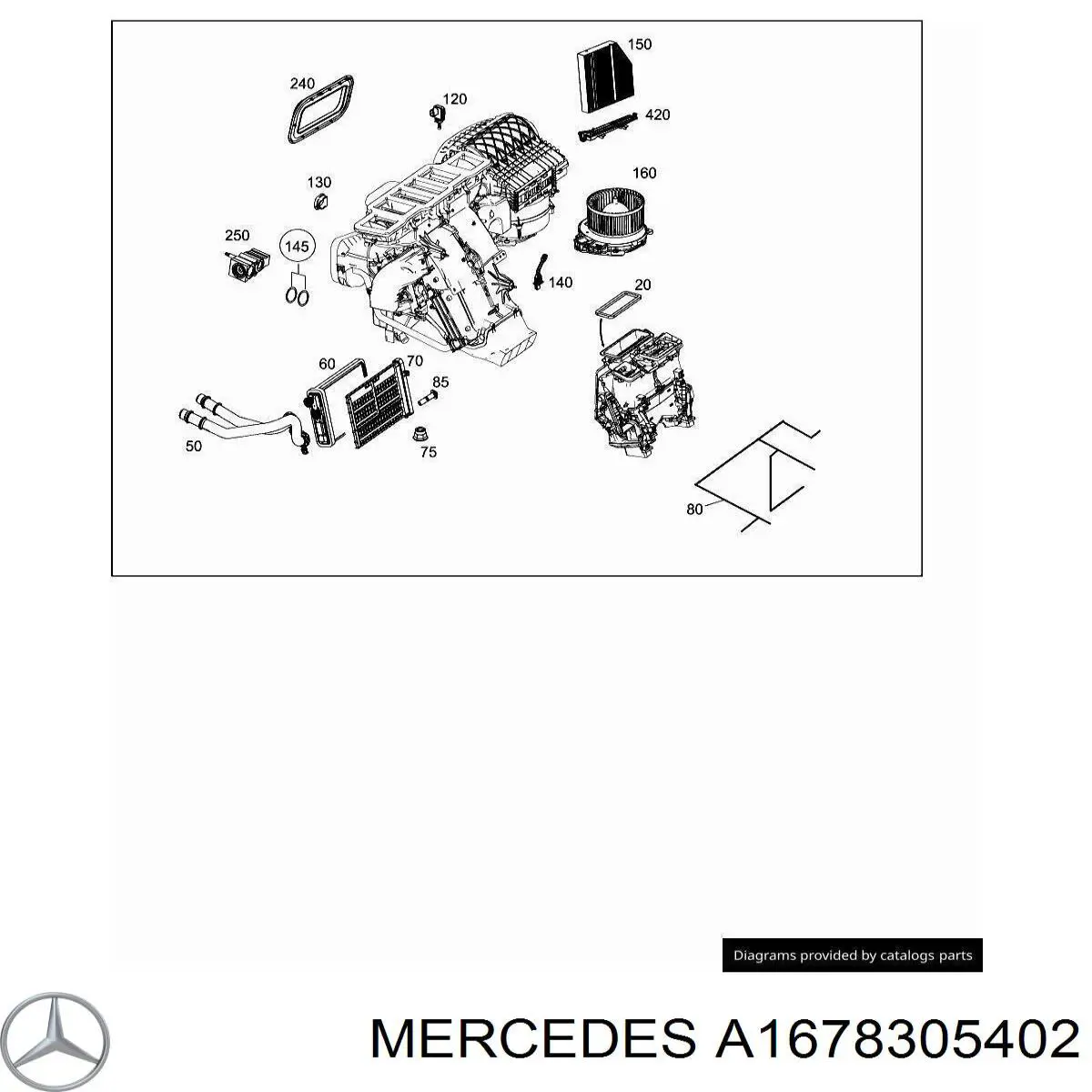 A1678305402 Mercedes Радіатор опалювача салону
