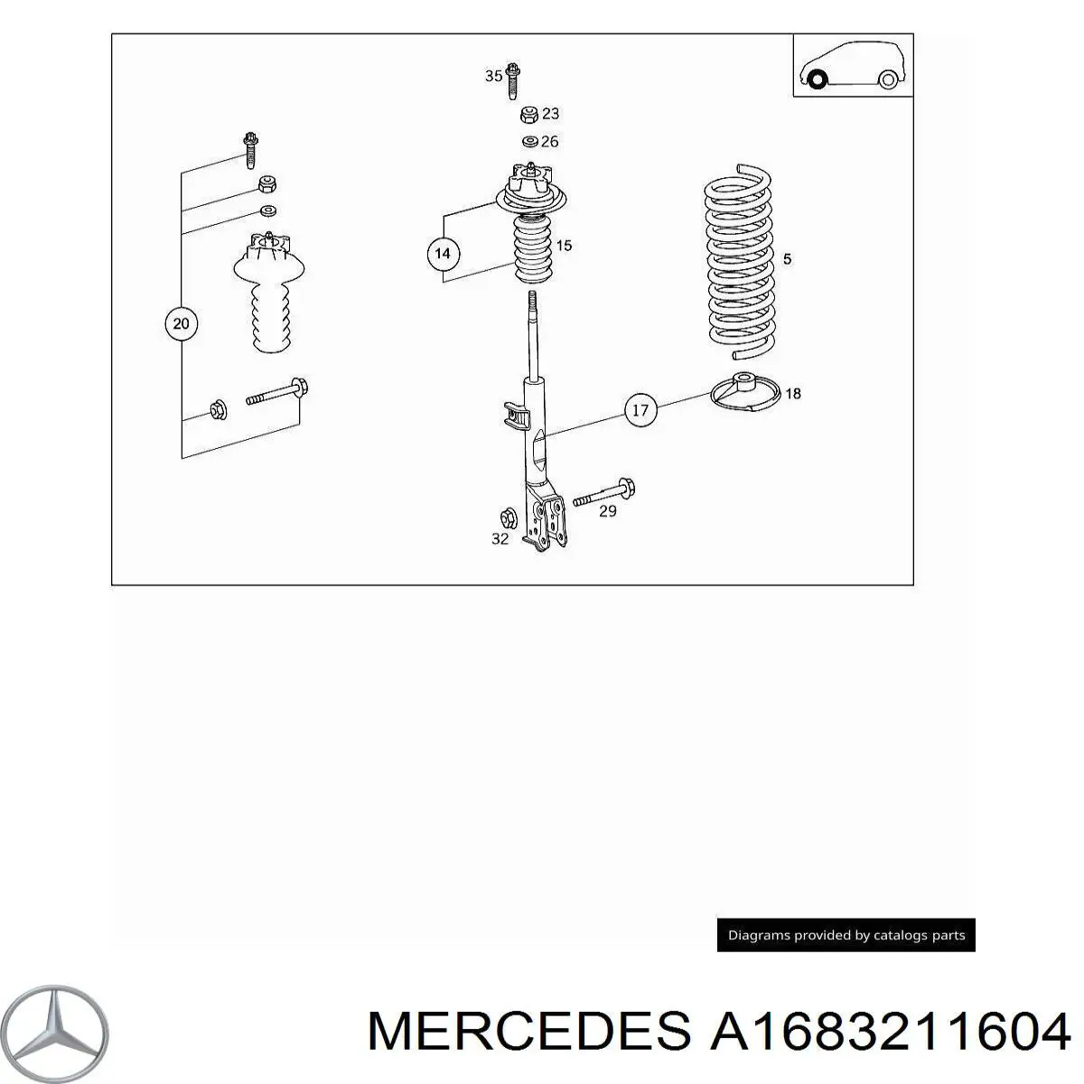 A1683211604 Mercedes пружина передня