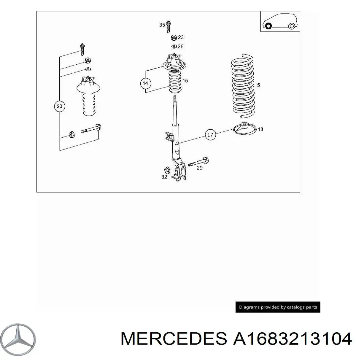 A1683213104 Mercedes Пружина амортизатора передняя