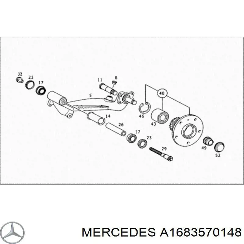 Голчастий підшипник задньої балки Mercedes A1683570148 ціна, від 4.31 USD