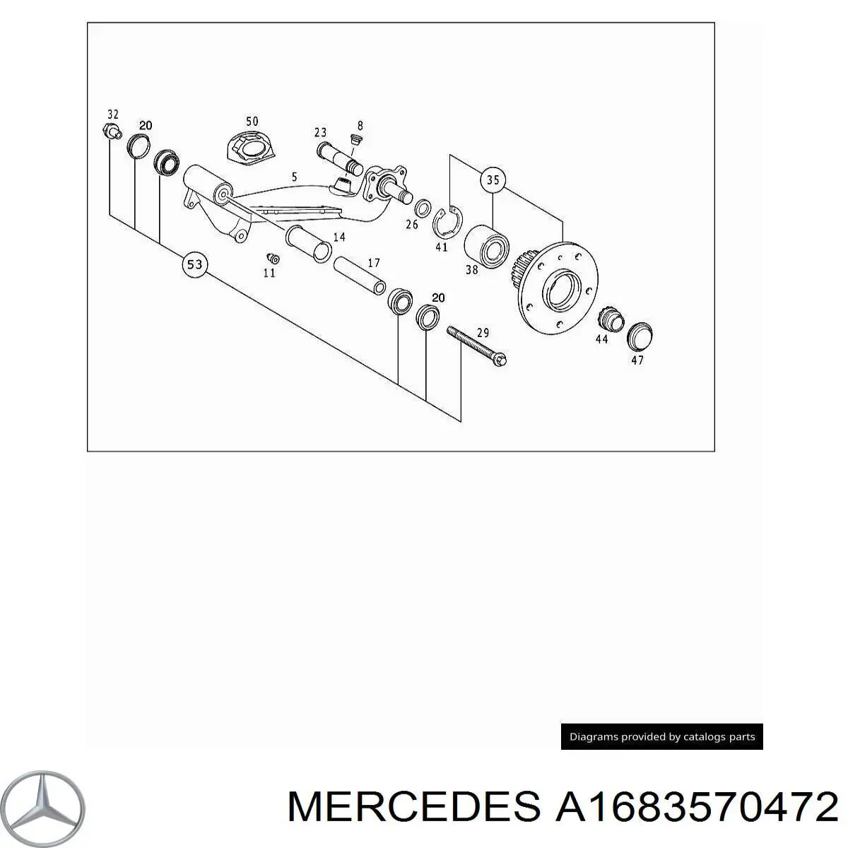 Голчастий підшипник задньої балки Mercedes A1683570472 ціна, від 9.96 USD
