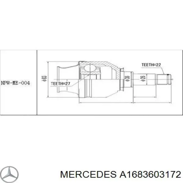 Купити A1683603172 Mercedes Ліва піввісь