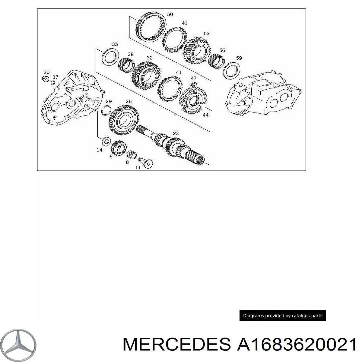 Шестерня паразитна задньої передачі Mercedes A1683620021 ціна, від 38.01 USD