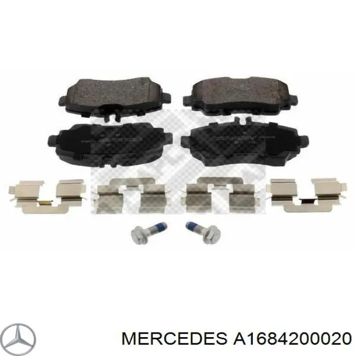 A1684200020 Mercedes колодки гальмівні передні, дискові