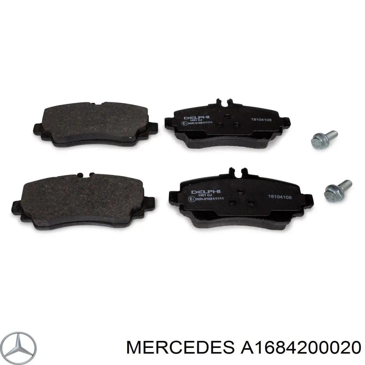 Купити A1684200020 Mercedes Колодки гальмівні передні, дискові