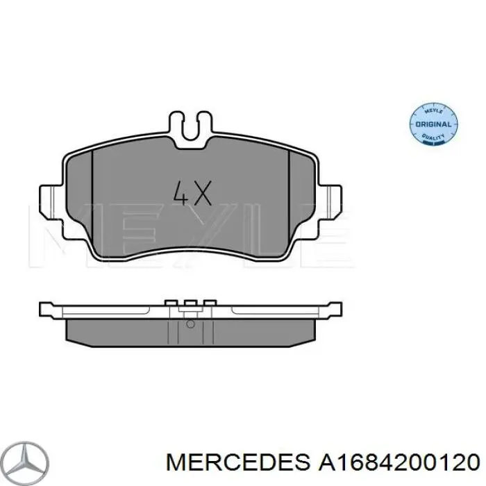 Передні тормозні колодки A1684200120 Mercedes