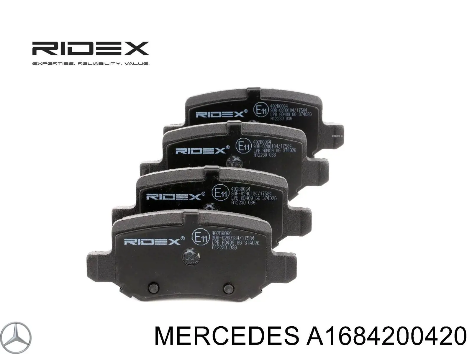 Купити A1684200420 Mercedes Задні колодки