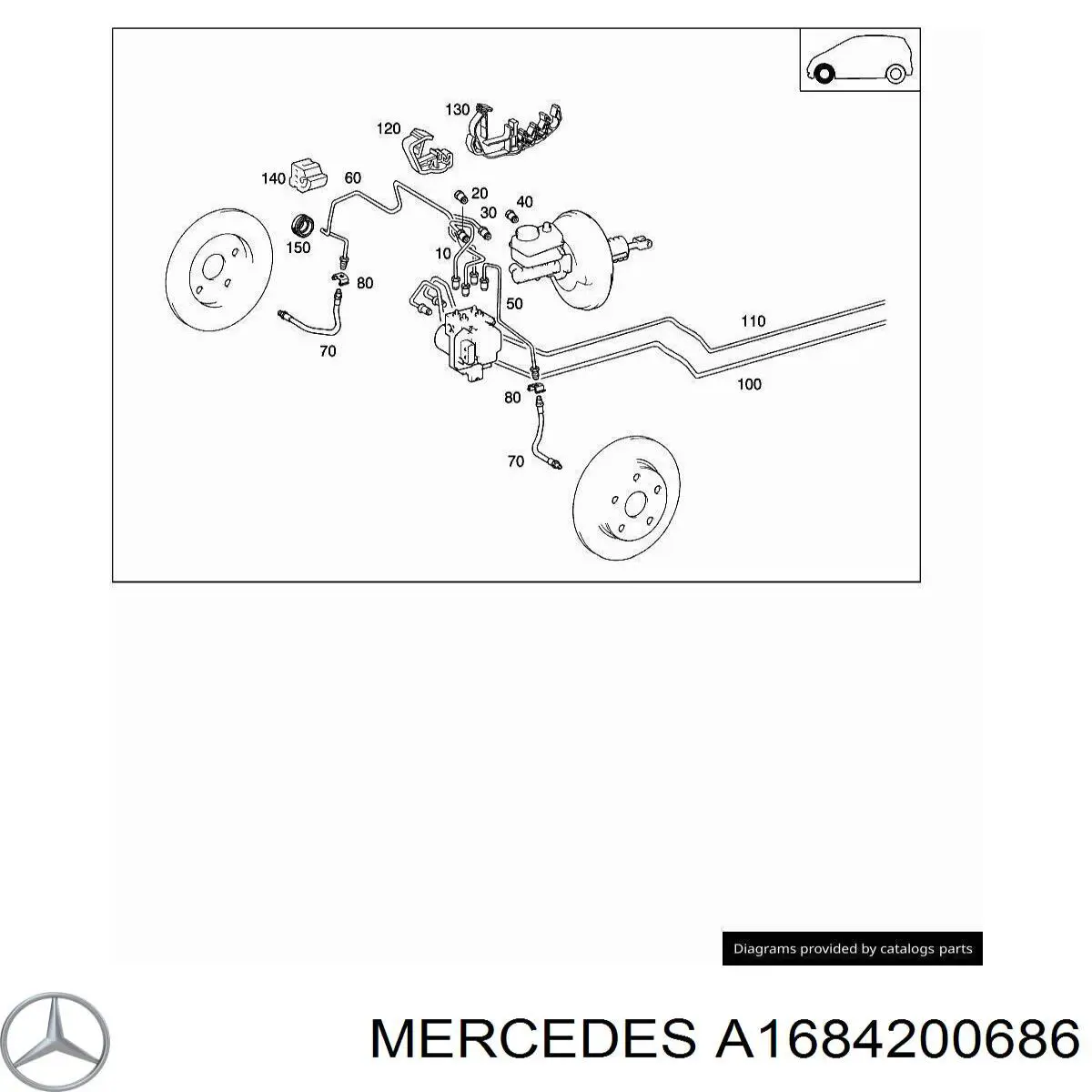 A1684200686 Mercedes Скоба гальмівної трубки