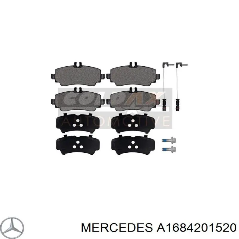 Передні тормозні колодки A1684201520 Mercedes
