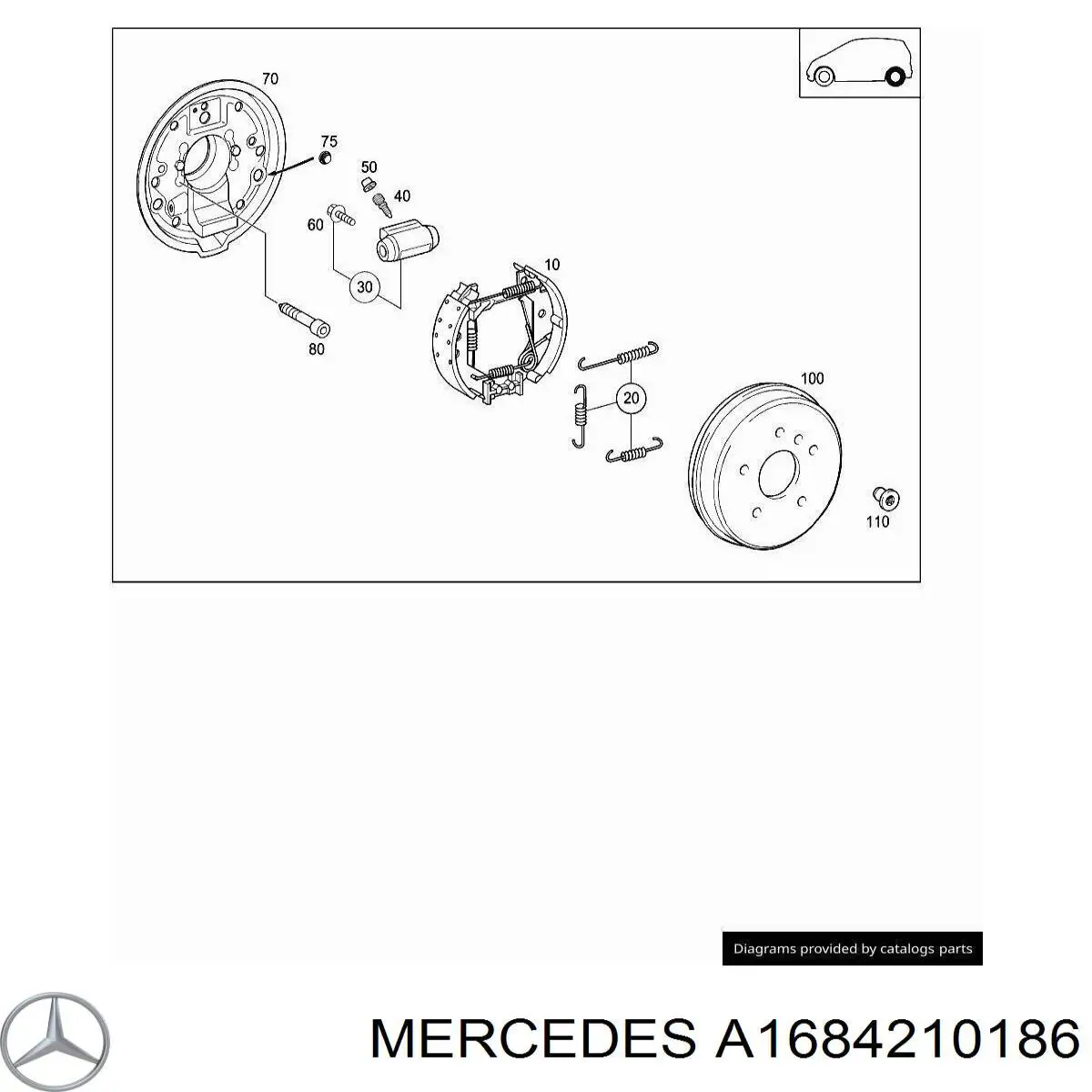 A1684210186 Mercedes ремкомплект супорту гальмівного переднього