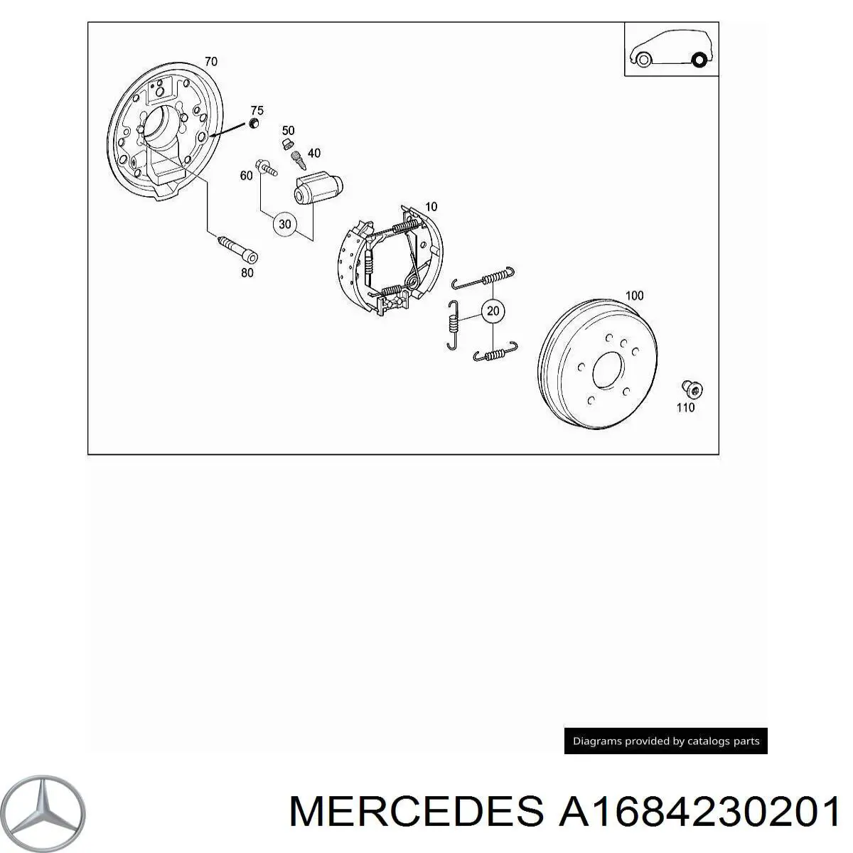 A1684230201 Mercedes Барабан гальмівний задній