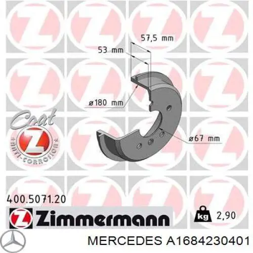 Барабан гальмівний задній Mercedes A1684230401 ціна, від 24.29 USD