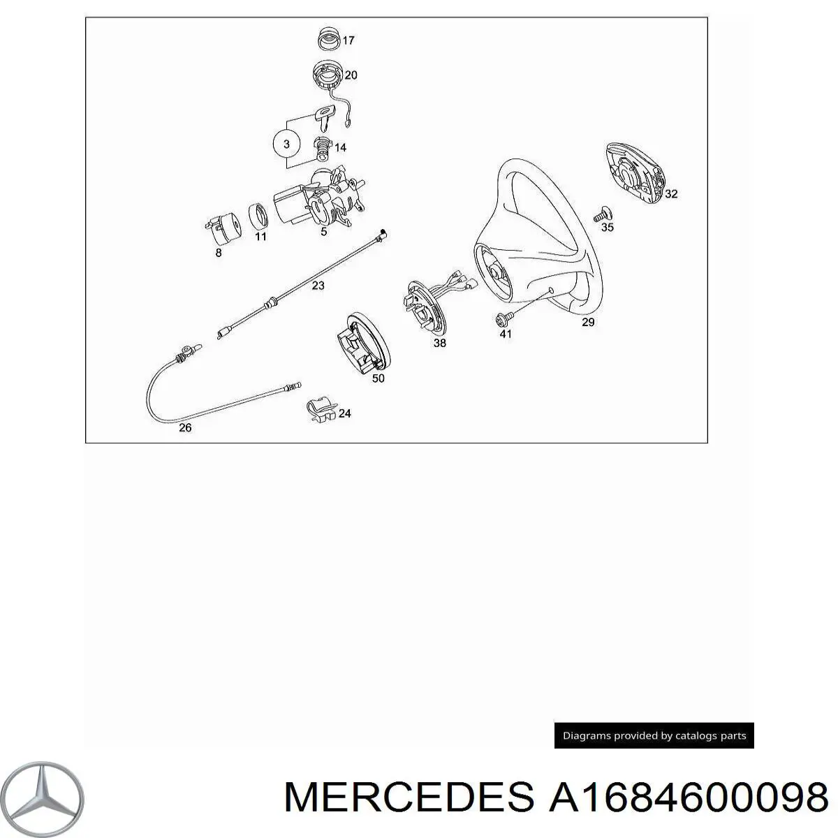 A1684600098 Mercedes Подушка безпеки, водійська, AIRBAG