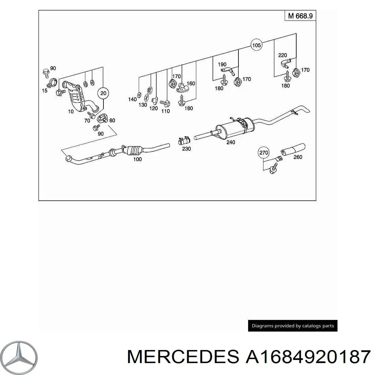 Подушка кріплення глушника Mercedes A1684920187 ціна, від 1.97 USD