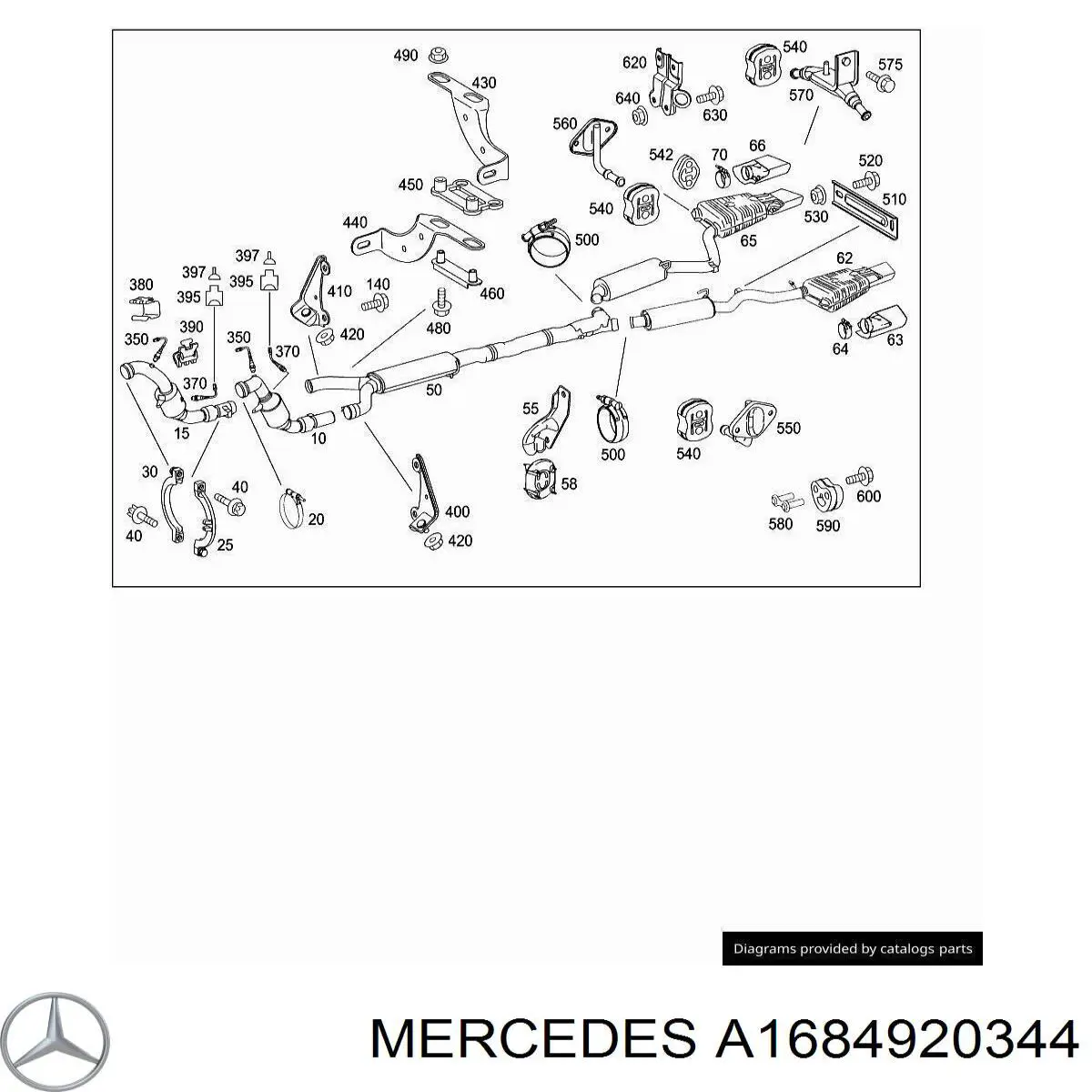 Купити A1684920344 Mercedes Подушка глушника
