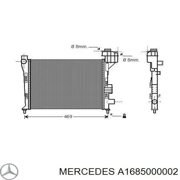 Купити A1685000002 Mercedes Радіатор двигуна