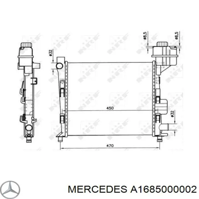 Радіатор основний Mercedes A1685000002 ціна, від 41.75 USD
