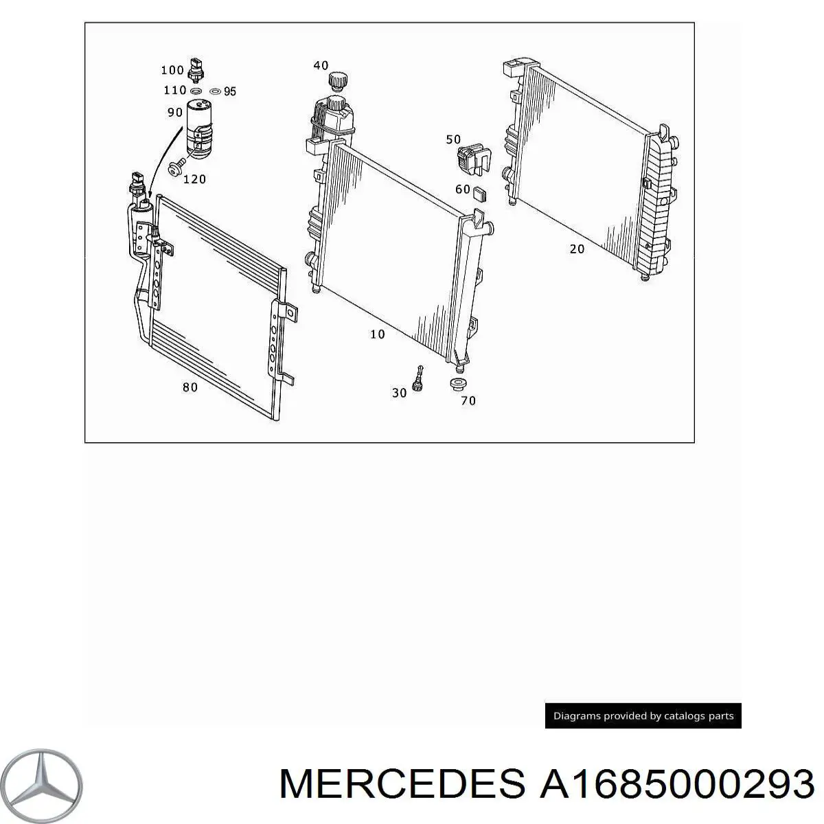 A1685000293 Mercedes дифузор радіатора охолодження, в зборі з двигуном і крильчаткою