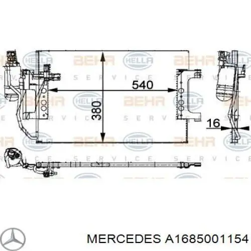 Купити A1685001154 Mercedes Радіатор системи охолодження кондиціонера