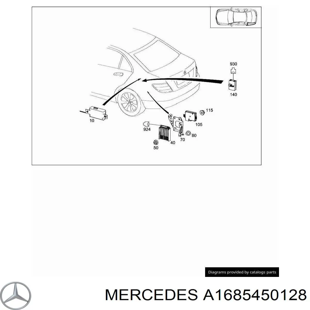 Mercedes A1685450128 ціна, від 1.21 USD