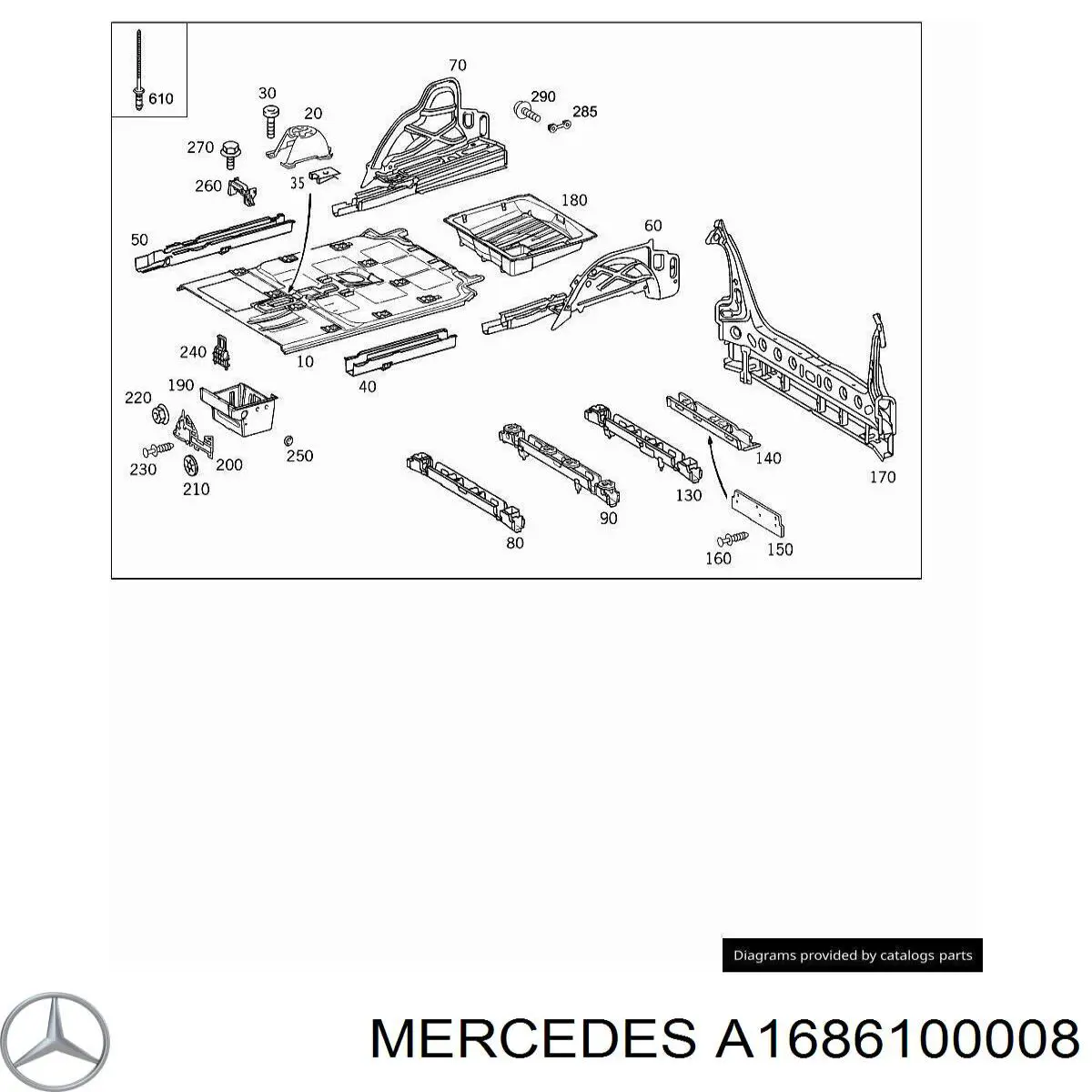  Mercedes A1686100008 ціна, від 76.75 USD