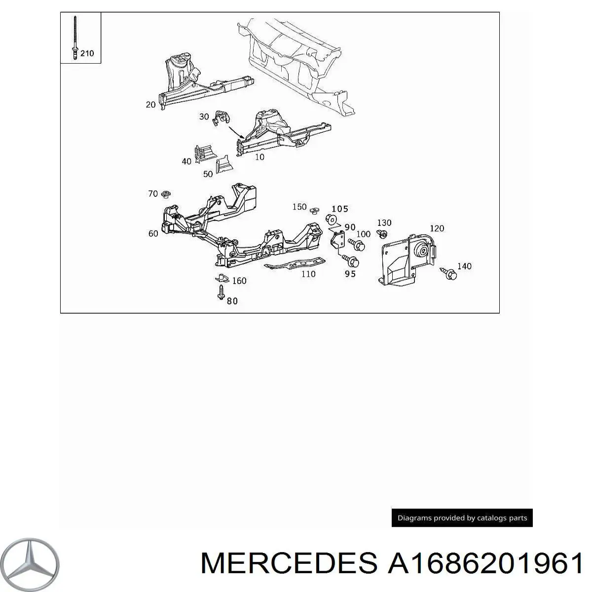 A1686201961 Mercedes Лонжерон рами передній лівий