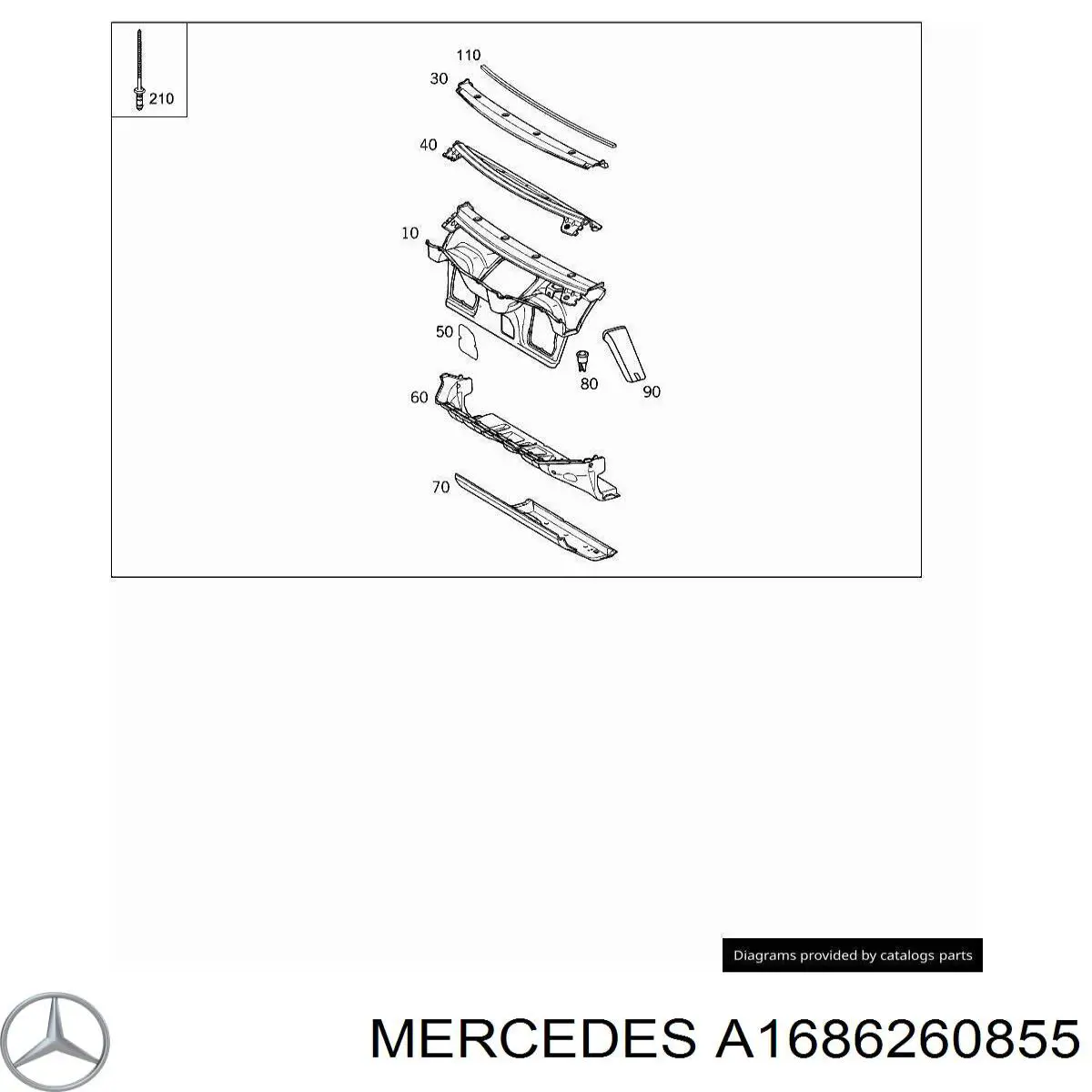  Mercedes A1686260855 ціна, від 36.45 USD