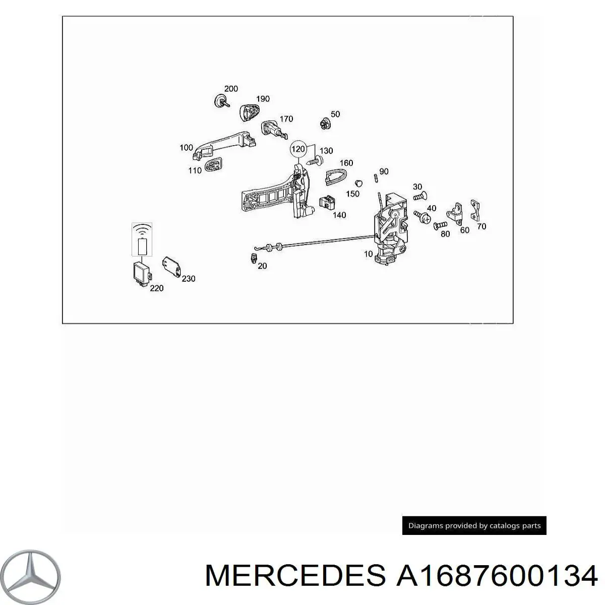 A1687600134 Mercedes Тримач зовнішньої ручки дверей, передньої лівої