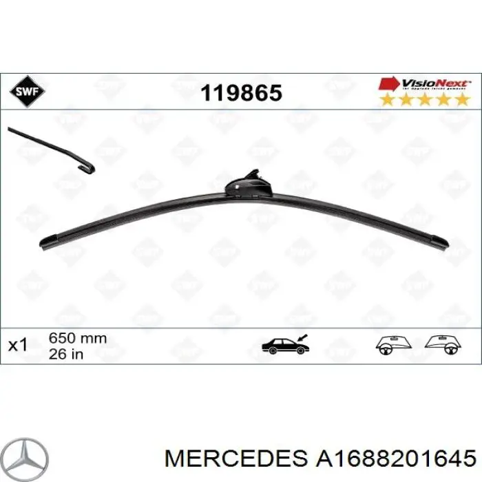  Mercedes A1688201645 ціна, від 27.33 USD