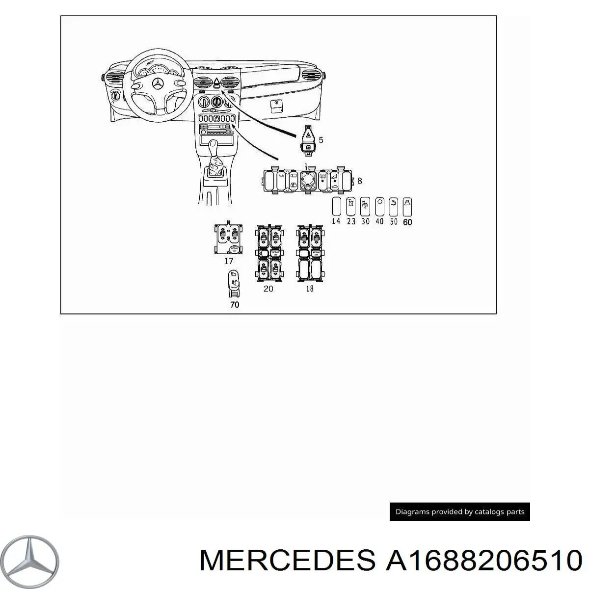  Mercedes A1688206510 ціна, від 55.74 USD