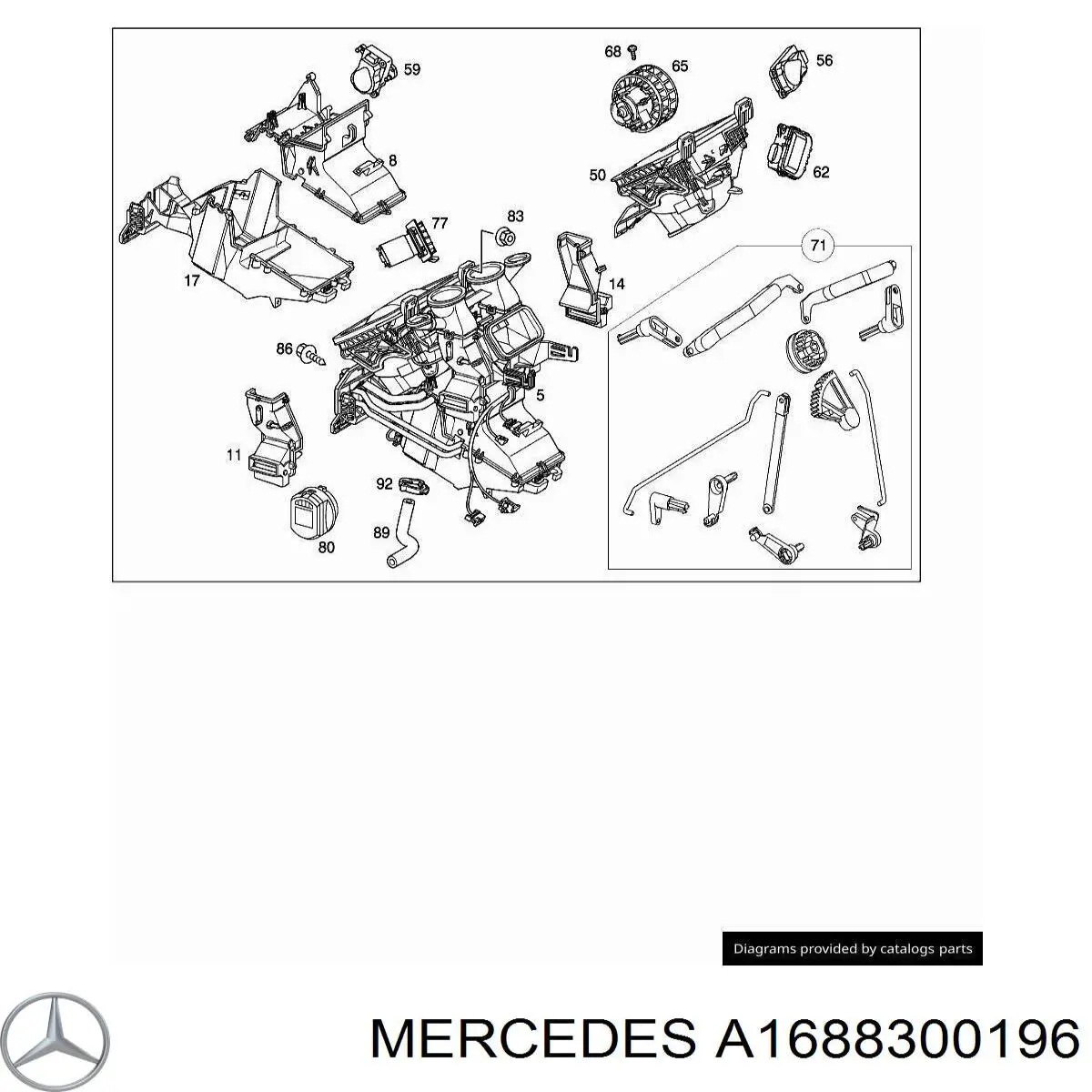  Mercedes A1688300196 ціна, від 14.28 USD