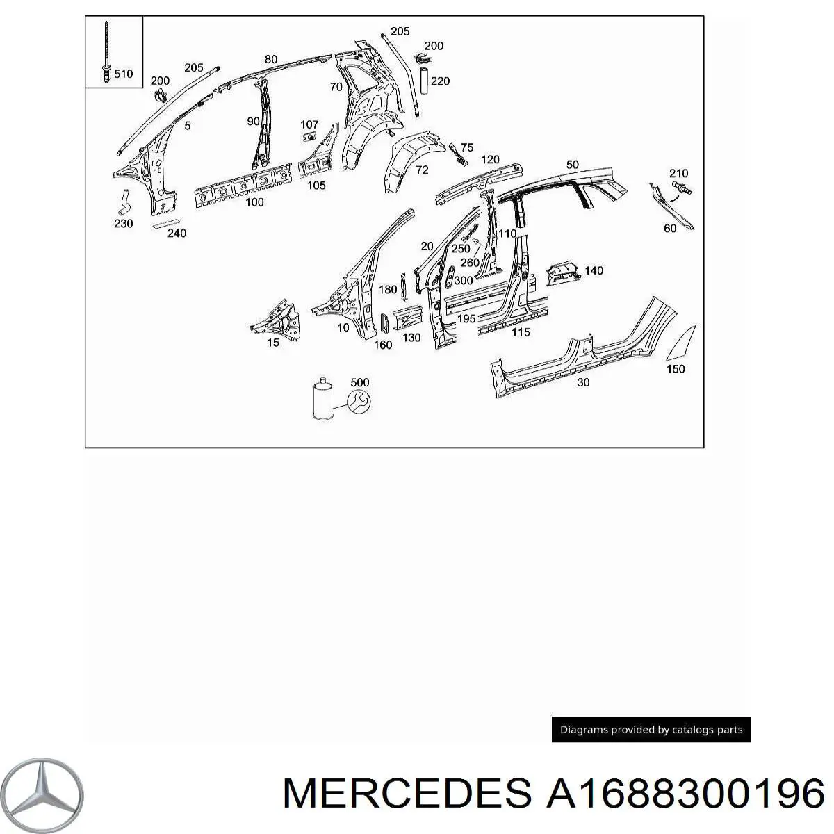 Купити A1688300196 Mercedes 