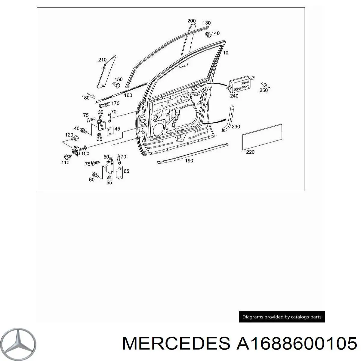 Подушка безпеки, передньої, лівих дверей AIRBAG на Mercedes A (W168)