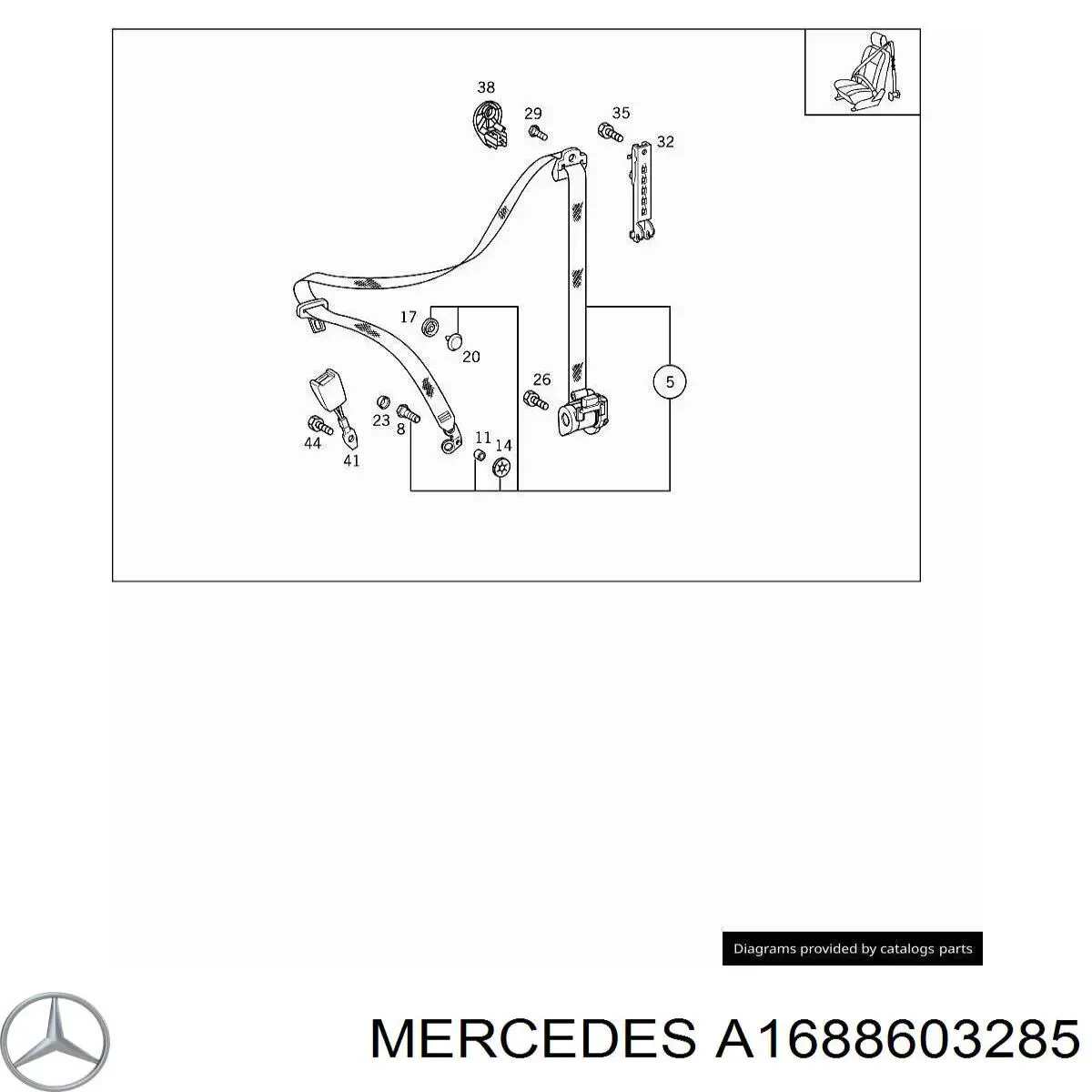 A1688603285 Mercedes Ремені безпеки