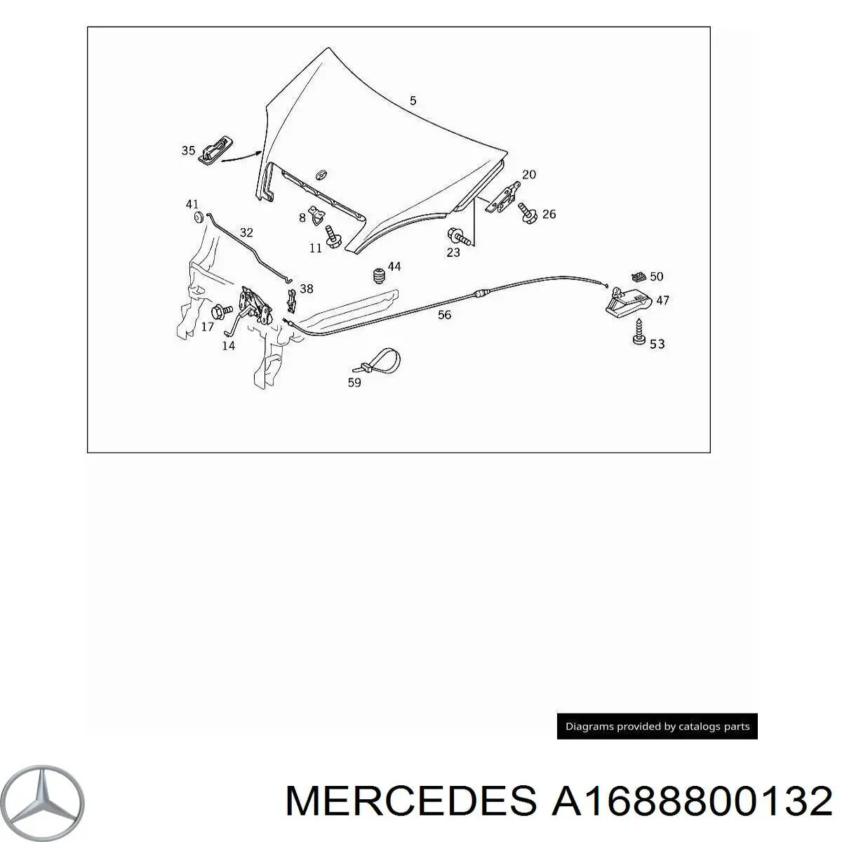Упор капоту на Mercedes A (W168)