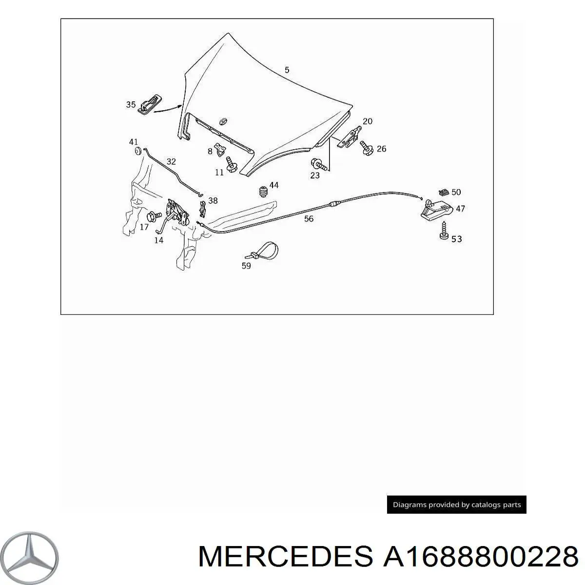 Завіса капота права Mercedes A1688800228 ціна, від 5.07 USD
