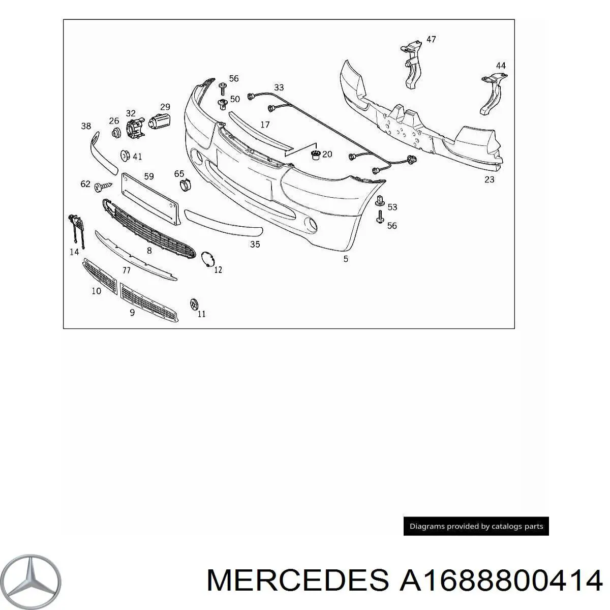 A1688800414 Mercedes Кронштейн бампера переднього, правий