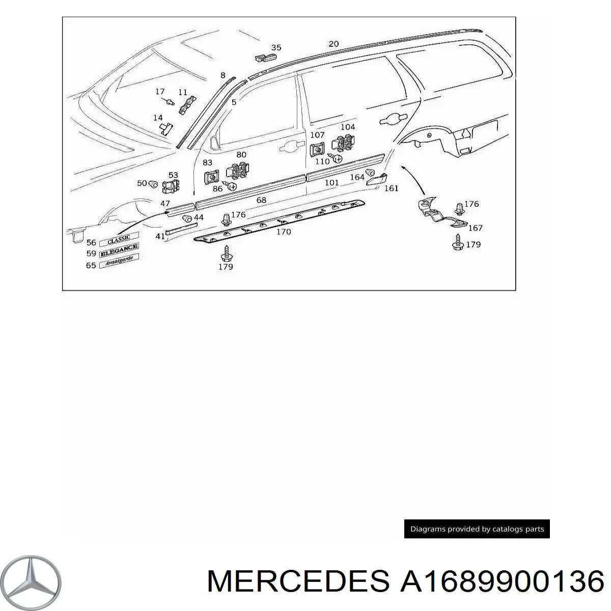 Купити A1689900136 Mercedes 