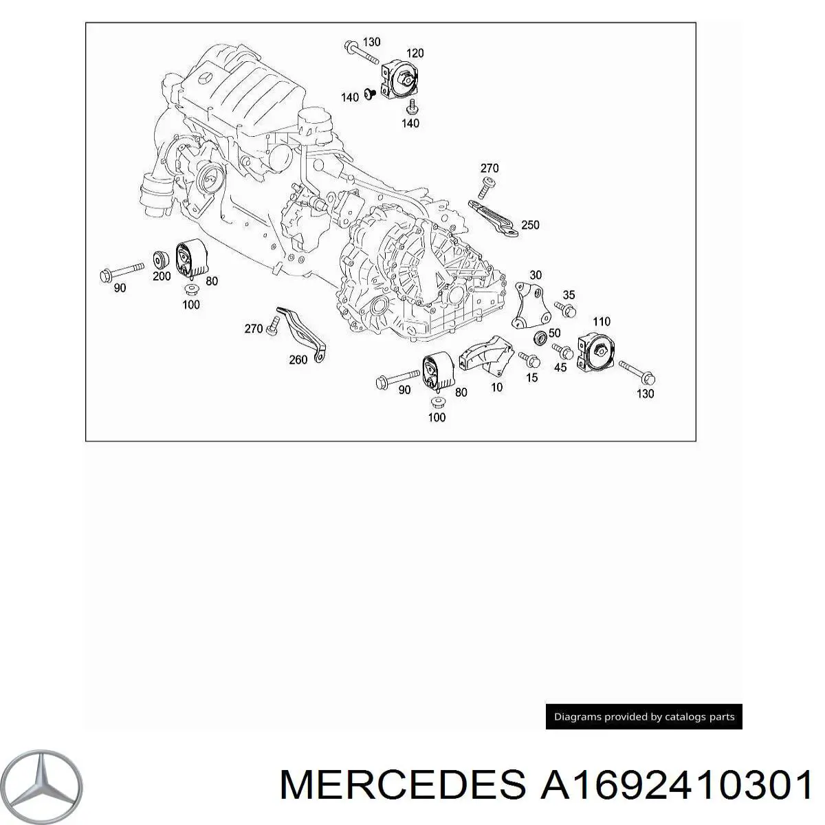 Купити A1692410301 Mercedes Кріплення трансмісії