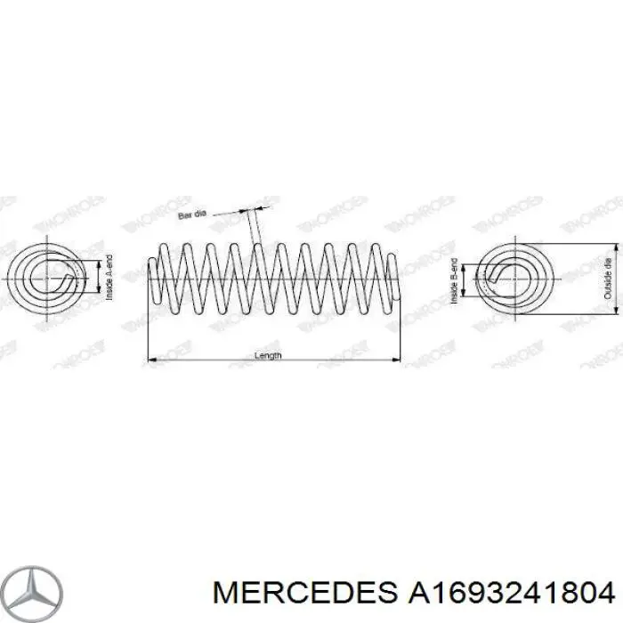 Пружина задня Mercedes A1693241804 ціна, від 25.33 USD