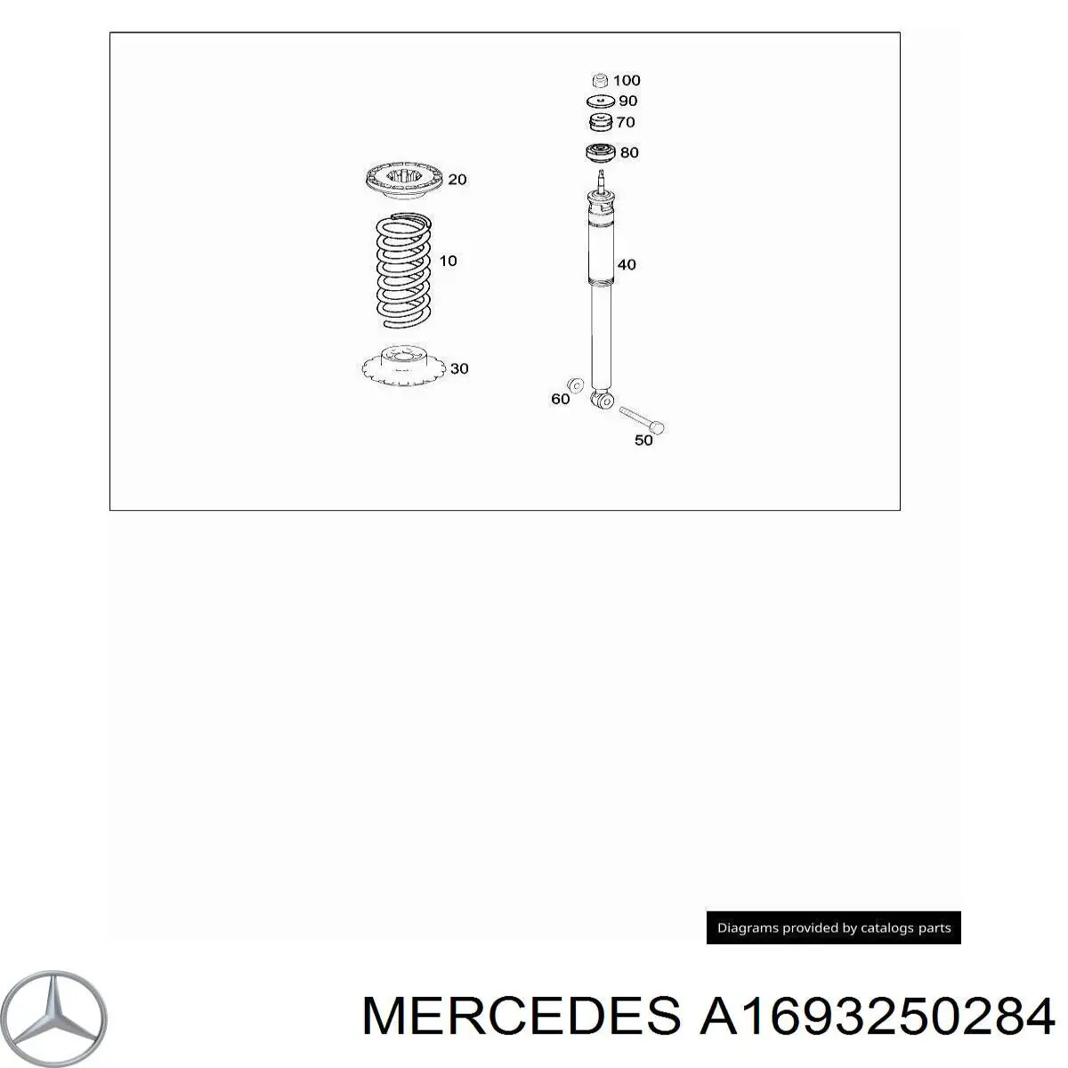 Проставка (гумове кільце) пружини задньої, верхня на Mercedes A-Class (W169)