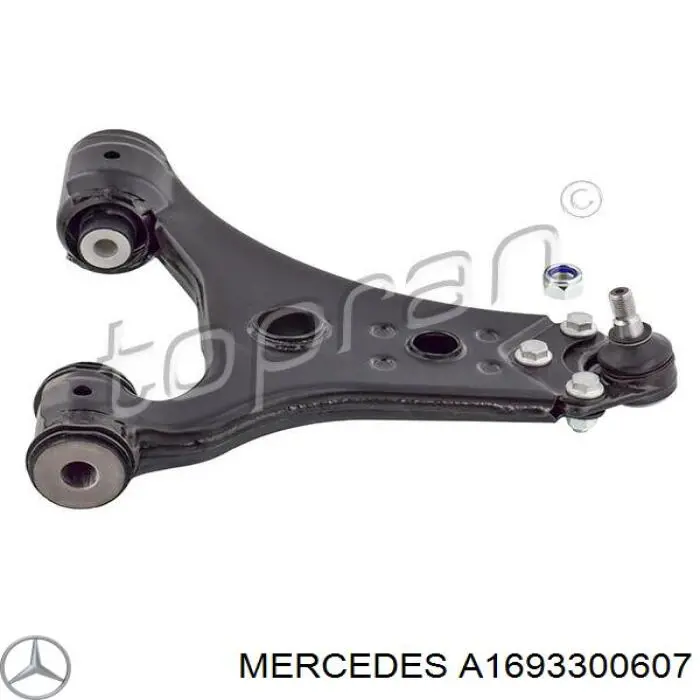 Важіль передньої підвіски нижній, правий Mercedes A1693300607 ціна, від 77.42 USD