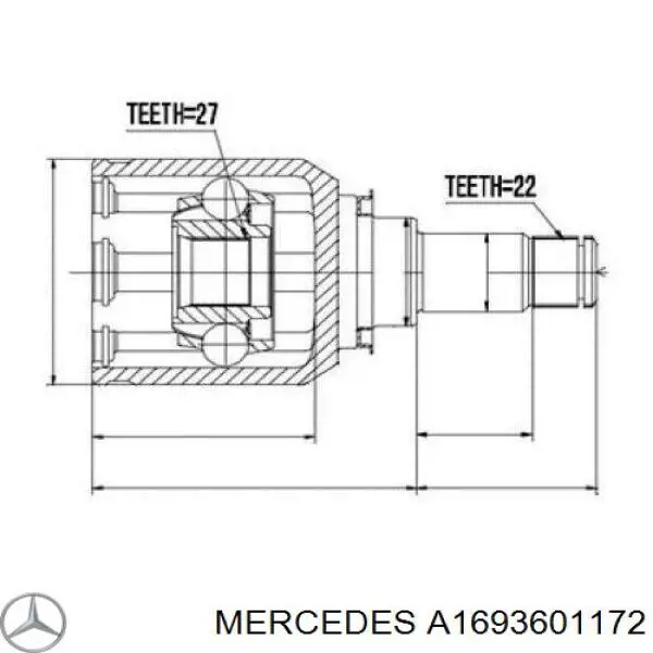 A1693601172 Mercedes Привід лівий