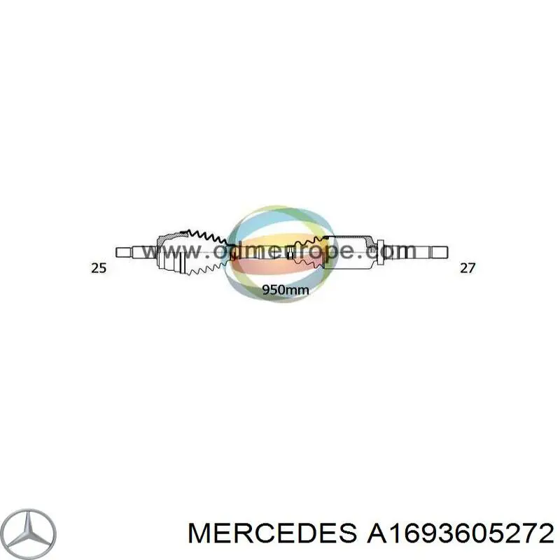 Піввісь права A1693608272 Mercedes