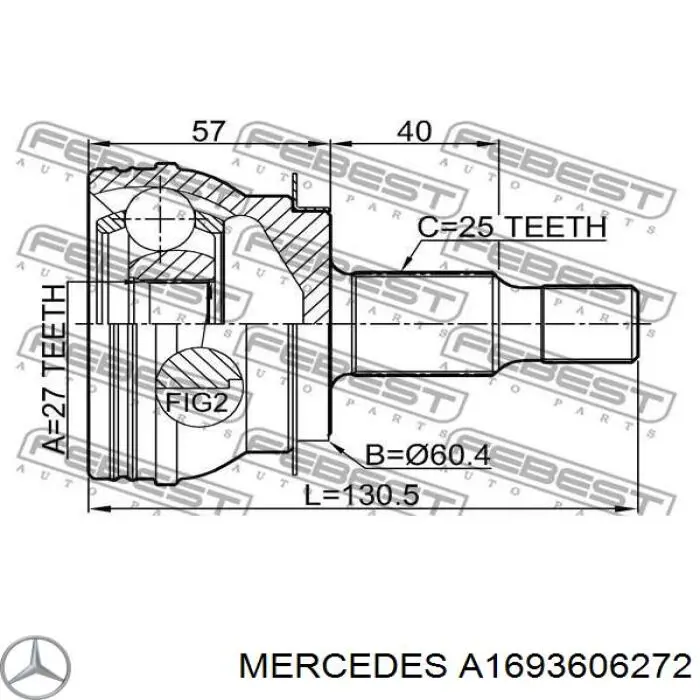 Піввісь задня, права Mercedes A1693606272 ціна, від 152.03 USD