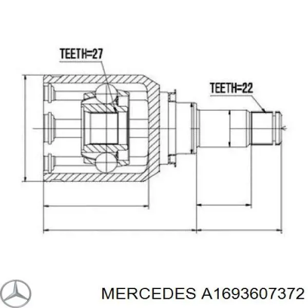Купити A1693607172 Mercedes Ліва піввісь