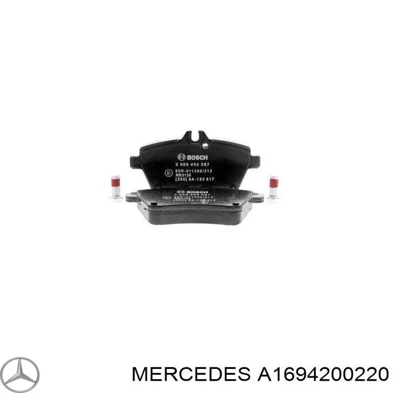 Купити A1694200220 Mercedes Колодки гальмівні передні, дискові